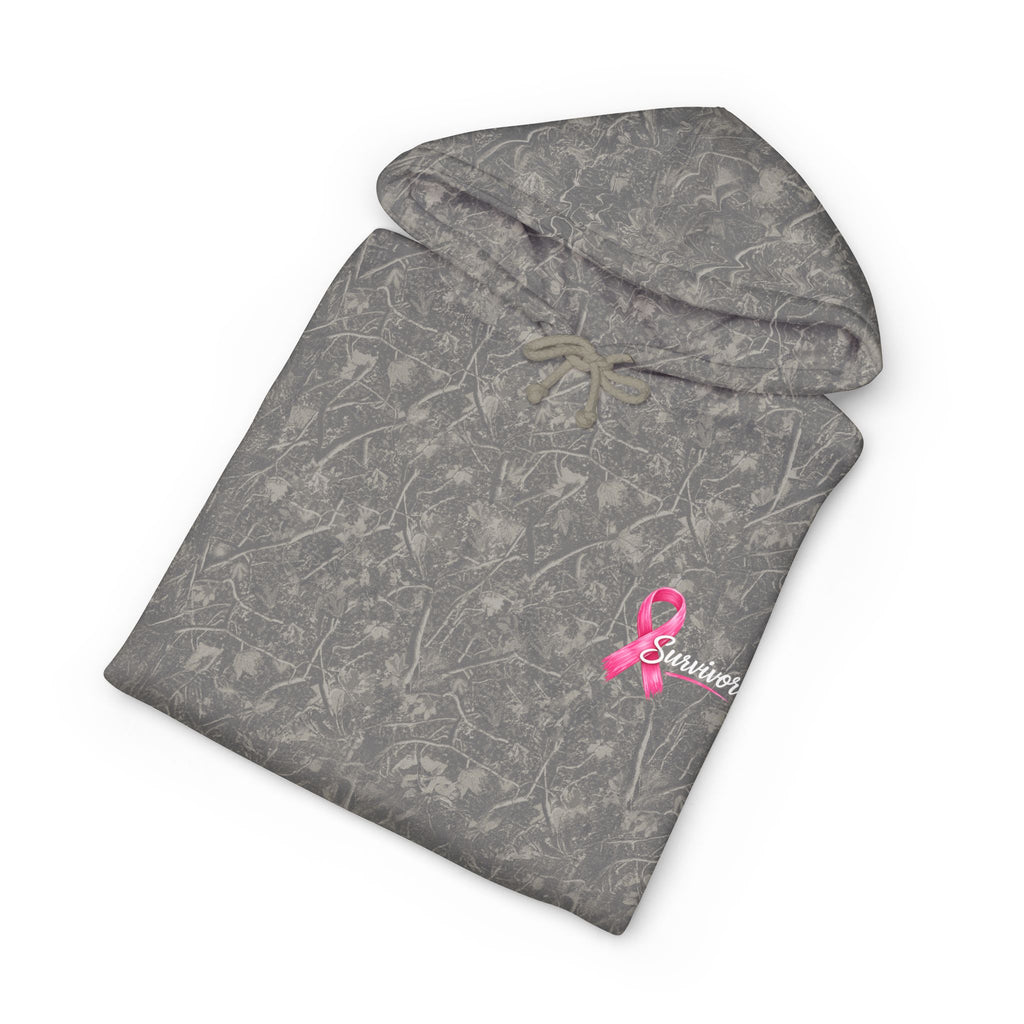 Breast Cancer Survivor Hoodie – 'Survivor, Not Just A Fighter' Pink Ribbon Pullover