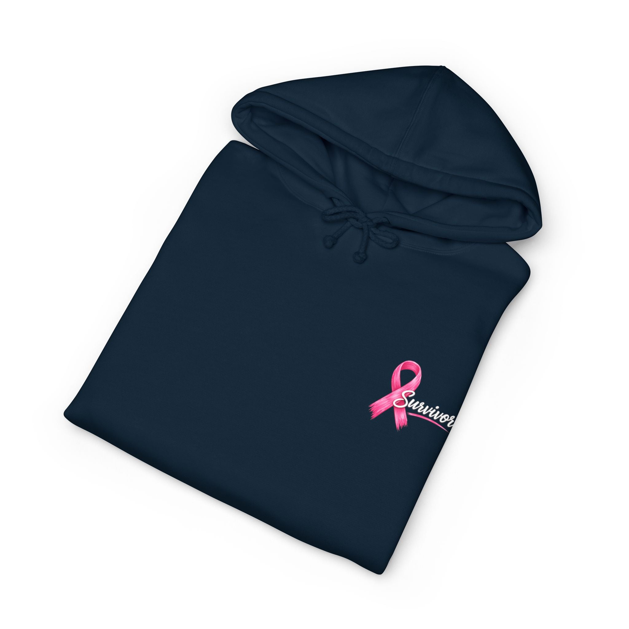 Breast Cancer Survivor Hoodie – 'Survivor, Not Just A Fighter' Pink Ribbon Pullover