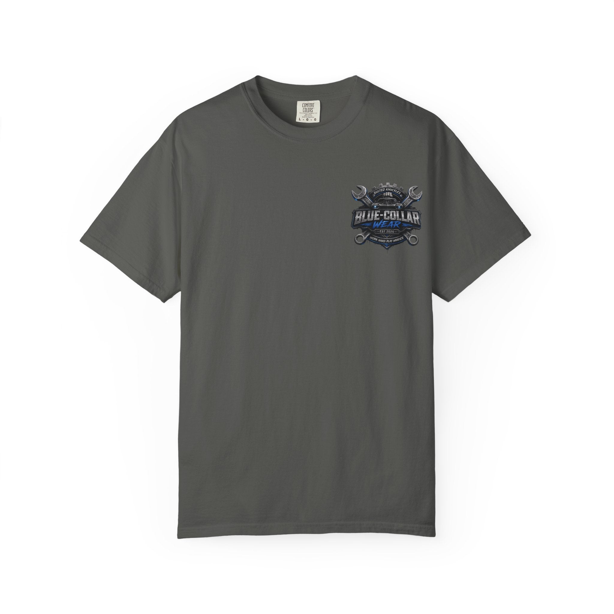 Blue-Collar Wear T-Shirt Mechanic — Busted Knuckles Mechanics Graphic Tee
