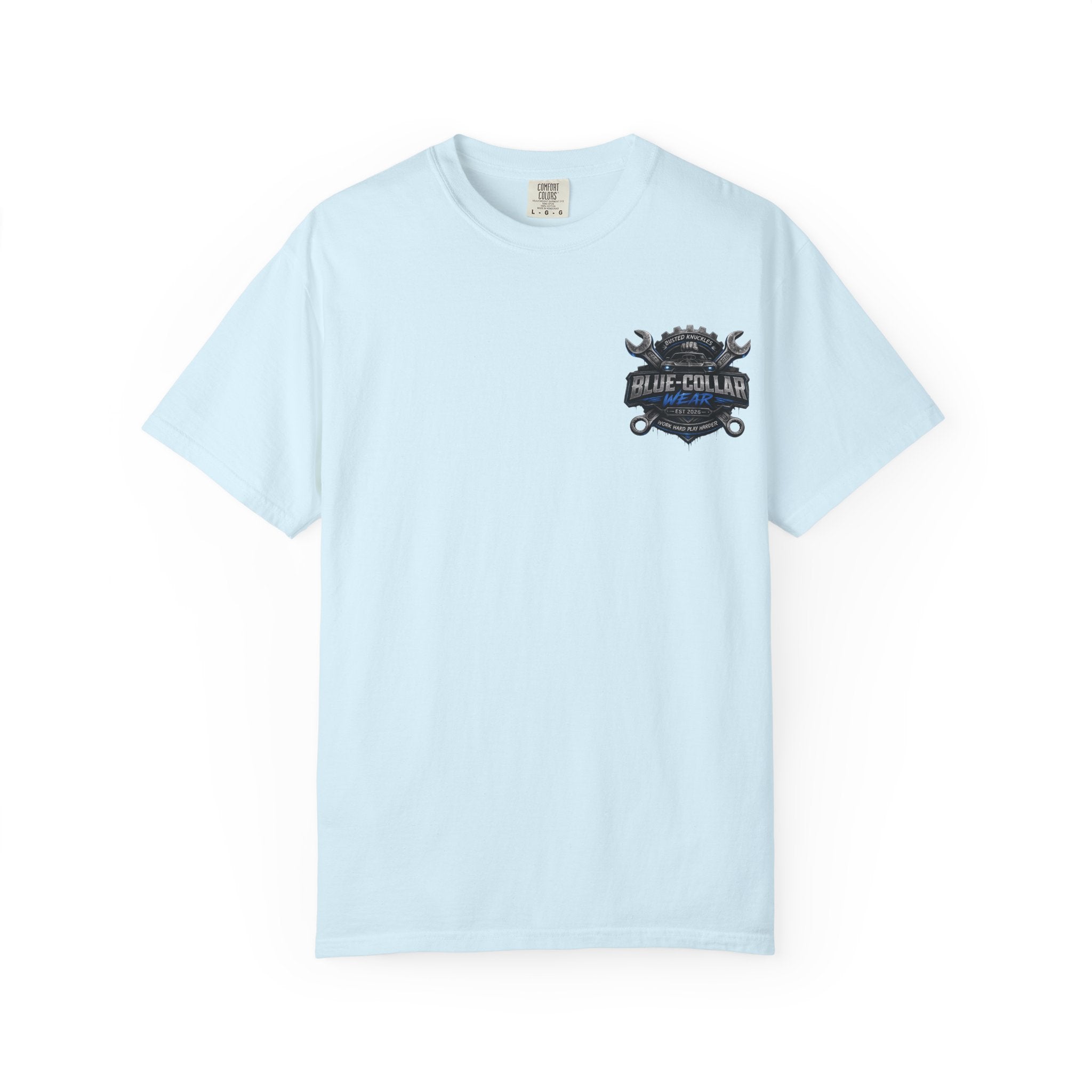 Blue-Collar Wear T-Shirt Mechanic — Busted Knuckles Mechanics Graphic Tee