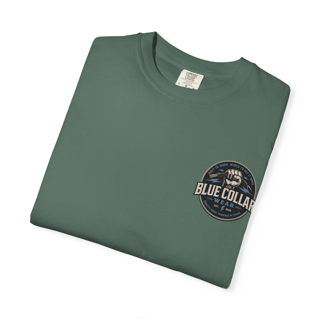 Blue Collar T-Shirt — Retro Workwear Fist Logo