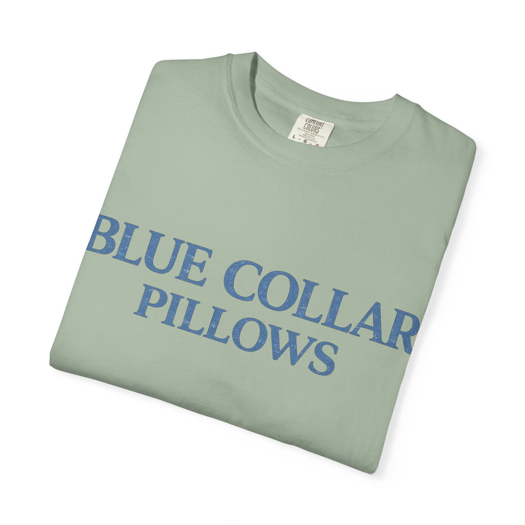 Blue Collar Pillows T-Shirt — Vintage Serif Logo Tee