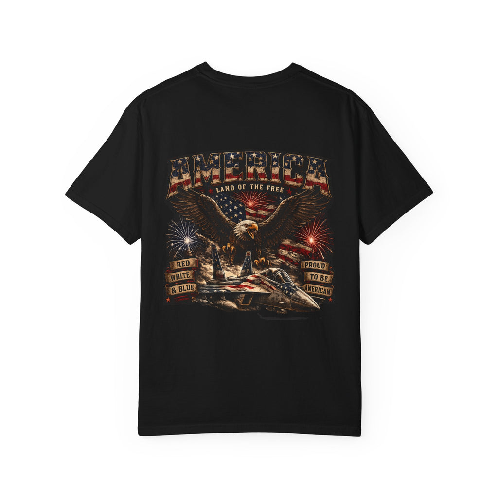 Patriotic 'America Land of the Free' T-Shirt — Eagle & Flag Graphic