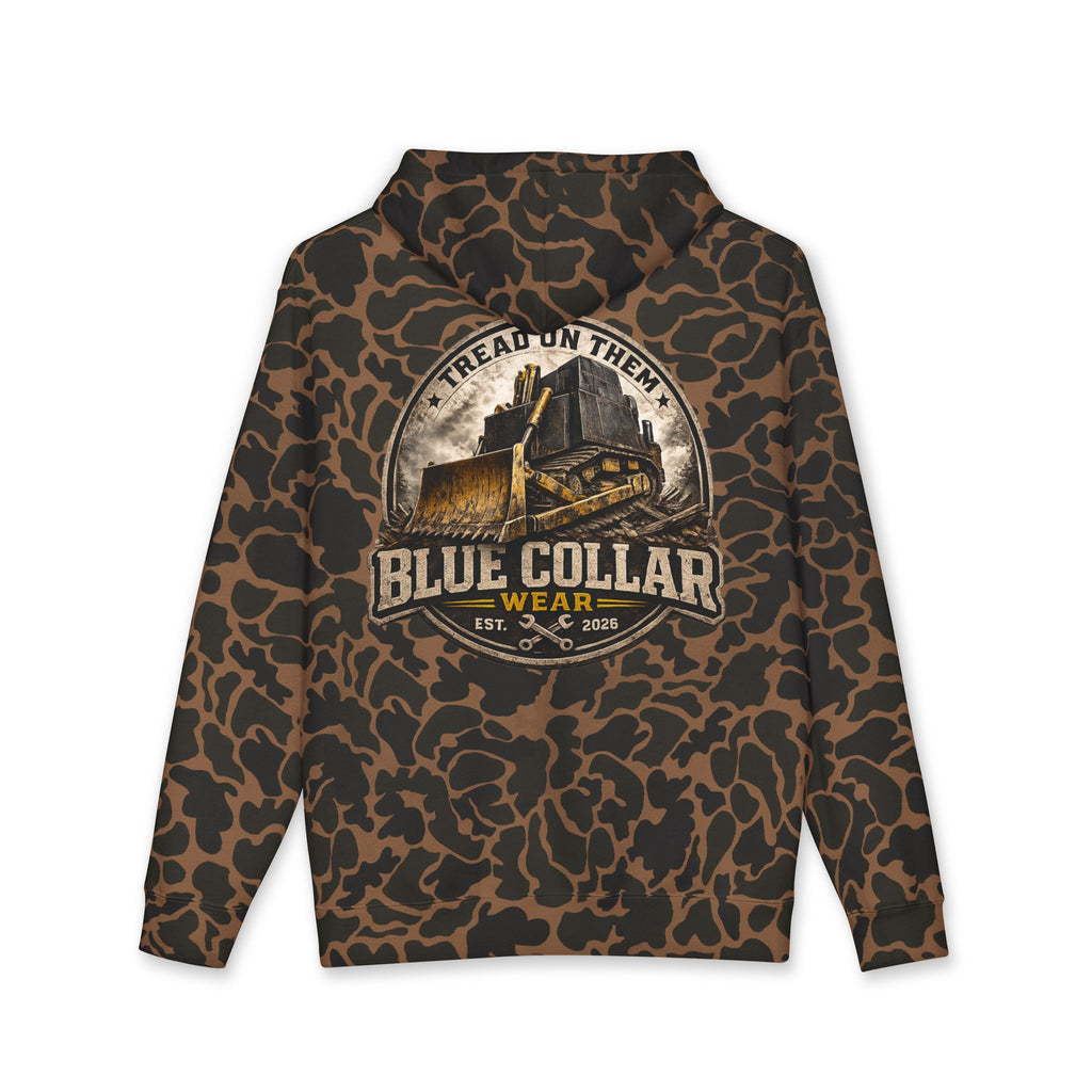 Blue Collar Hoodie — Vintage Workwear 'Tread On Them' Heavyweight Hooded Sweatshirt