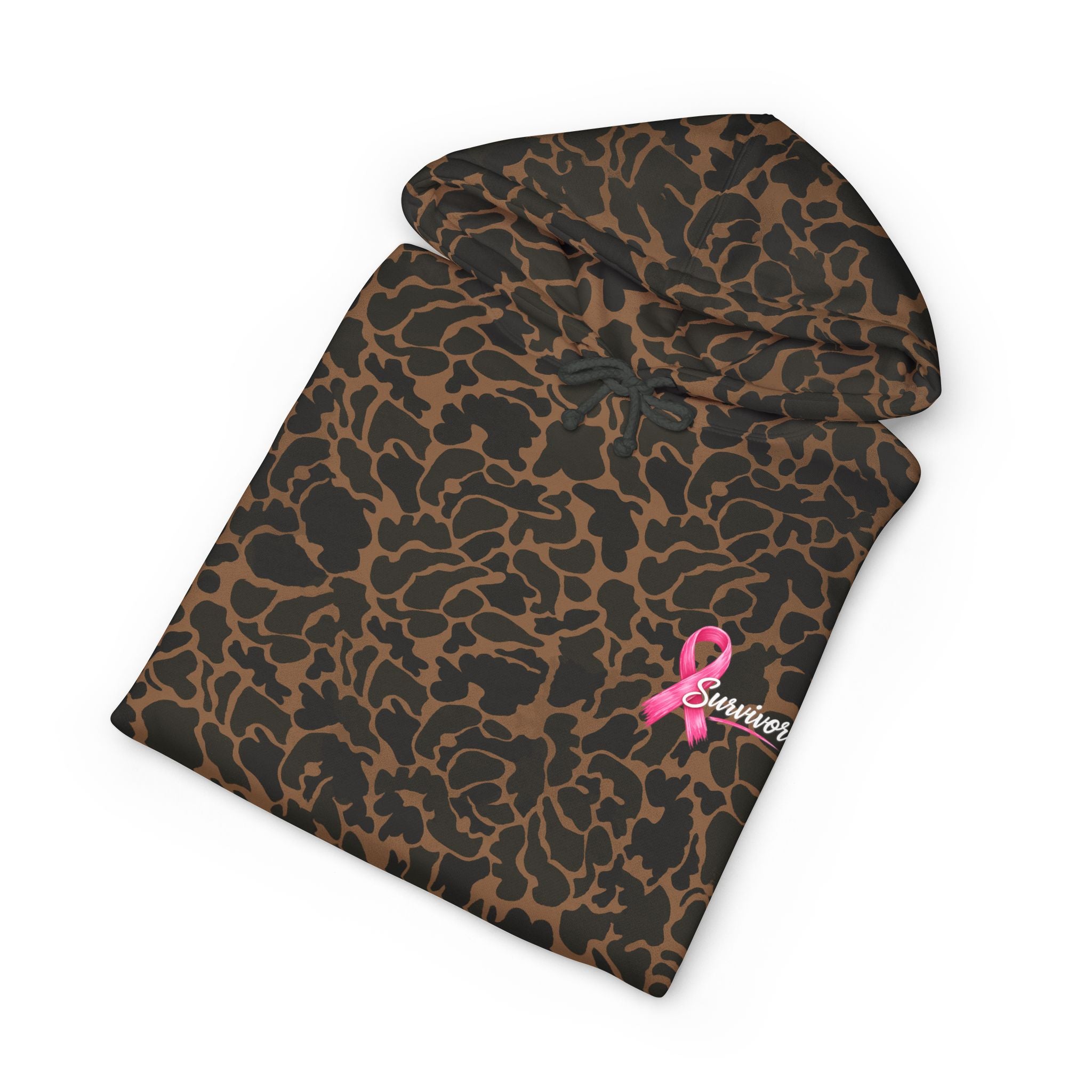 Breast Cancer Survivor Hoodie – 'Survivor, Not Just A Fighter' Pink Ribbon Pullover