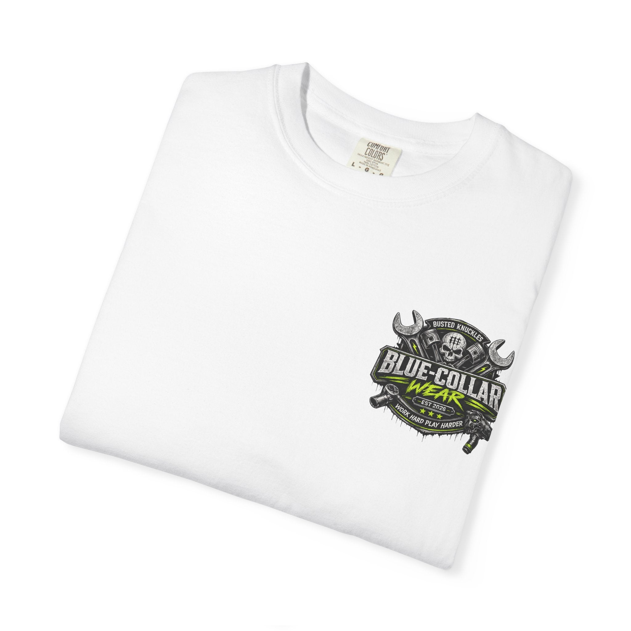 Blue-Collar Wear T-Shirt Mechanic – 'Work Hard Play Harder' Vintage Mechanics Tee