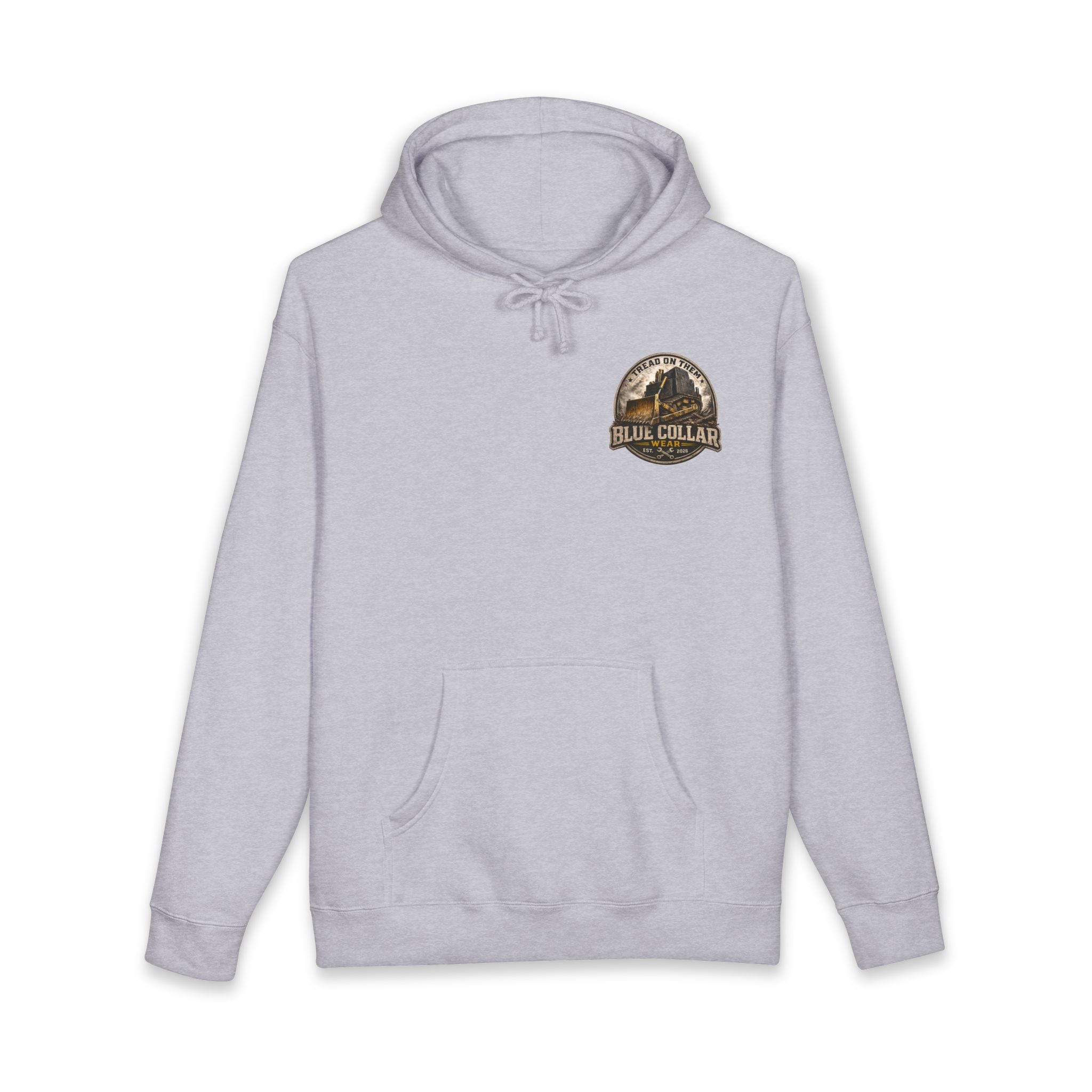 Blue Collar Hoodie — Vintage Workwear 'Tread On Them' Heavyweight Hooded Sweatshirt