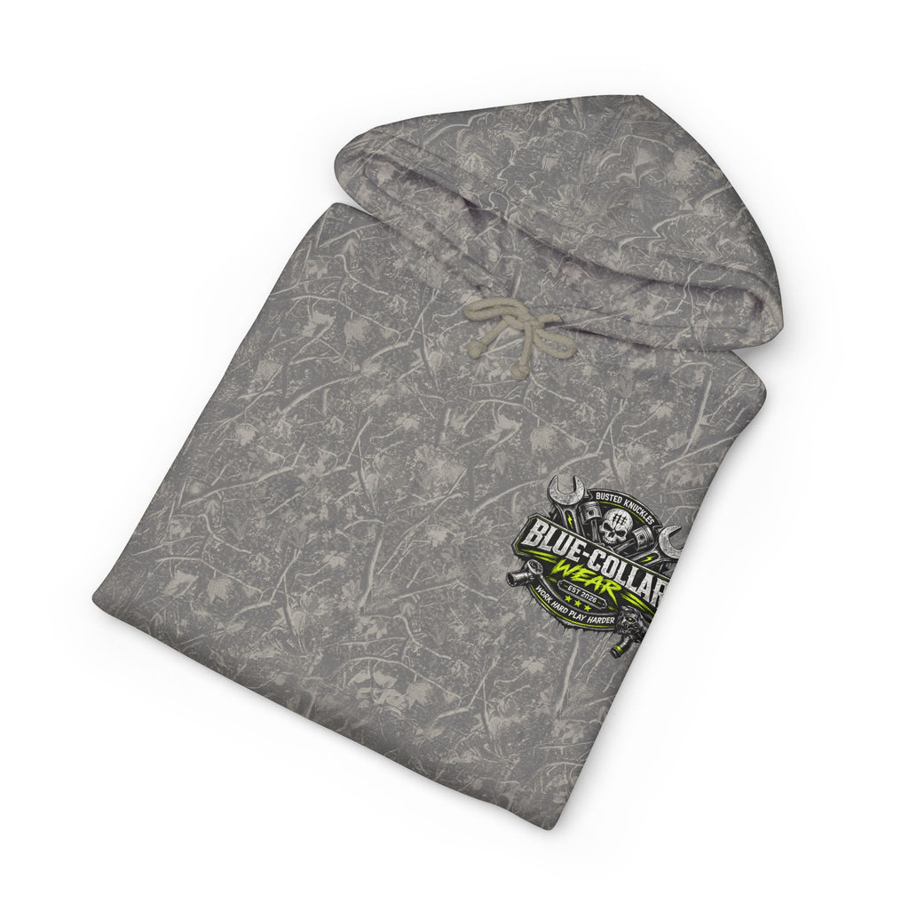 Blue-Collar Wear Hoodie Mechanic — "Blue-Collar Wear" Skull & Wrench Workwear Pullover