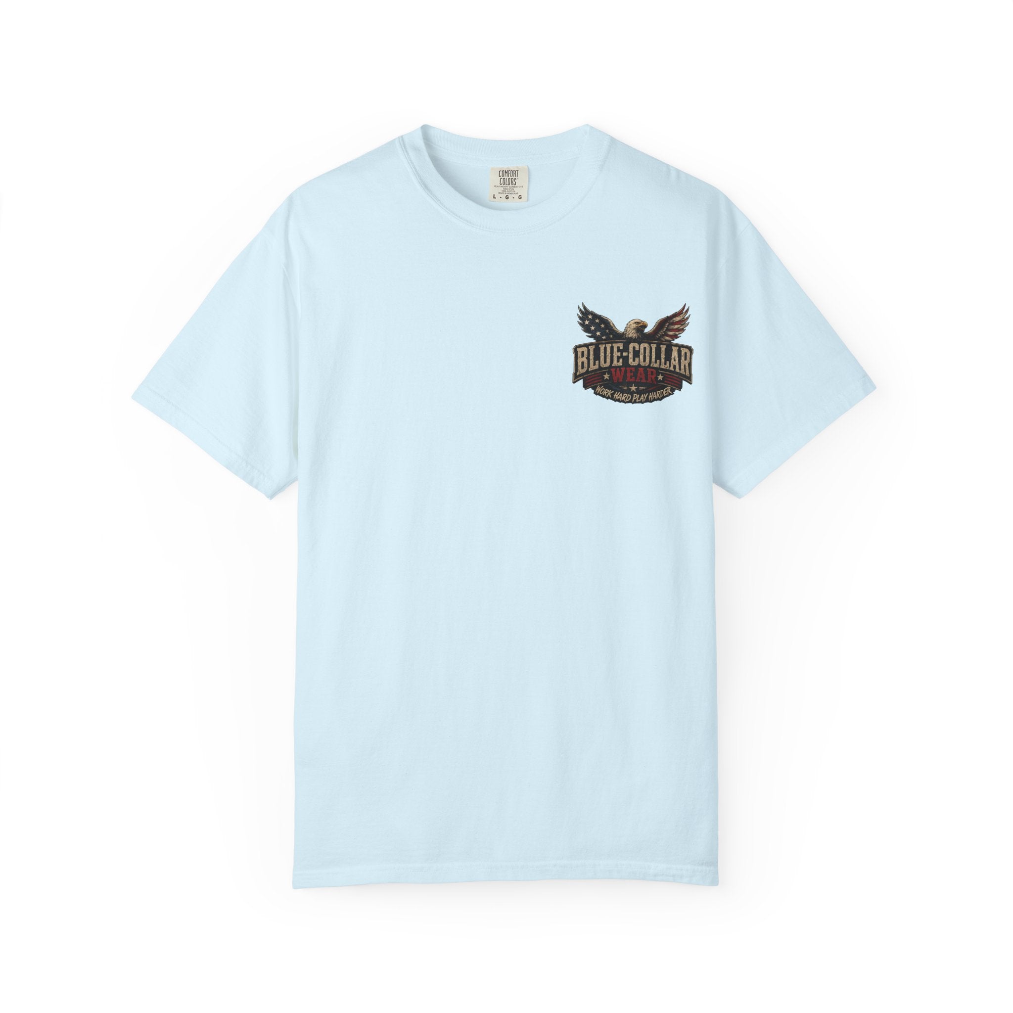 'Merica Motorcycle Eagle T-Shirt — Blue Collar 4th of July Graphic Tee