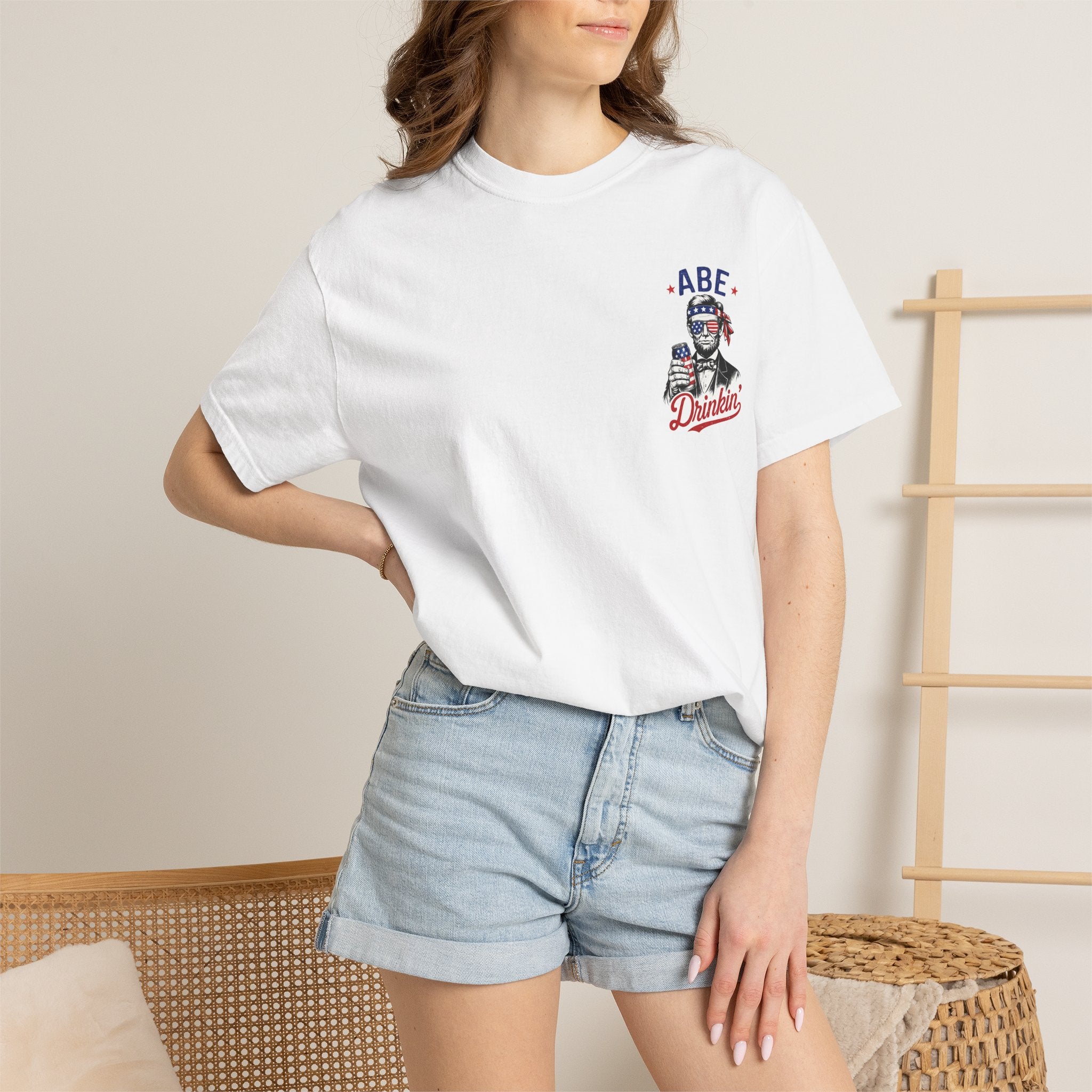 Abe Drinkin' T-Shirt — Patriotic Lincoln Fourth of July Tee