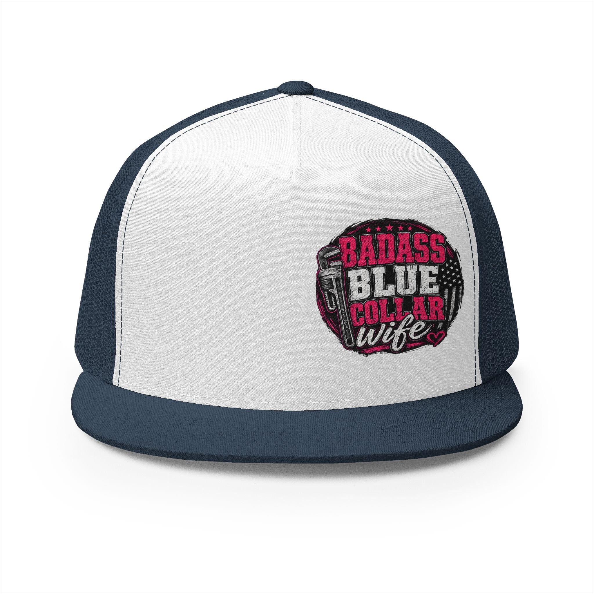 Badass Blue Collar Wife Trucker Cap