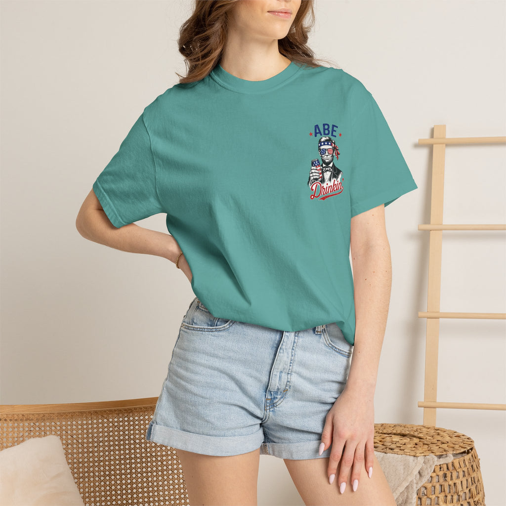 Abe Drinkin' T-Shirt — Patriotic Lincoln Fourth of July Tee