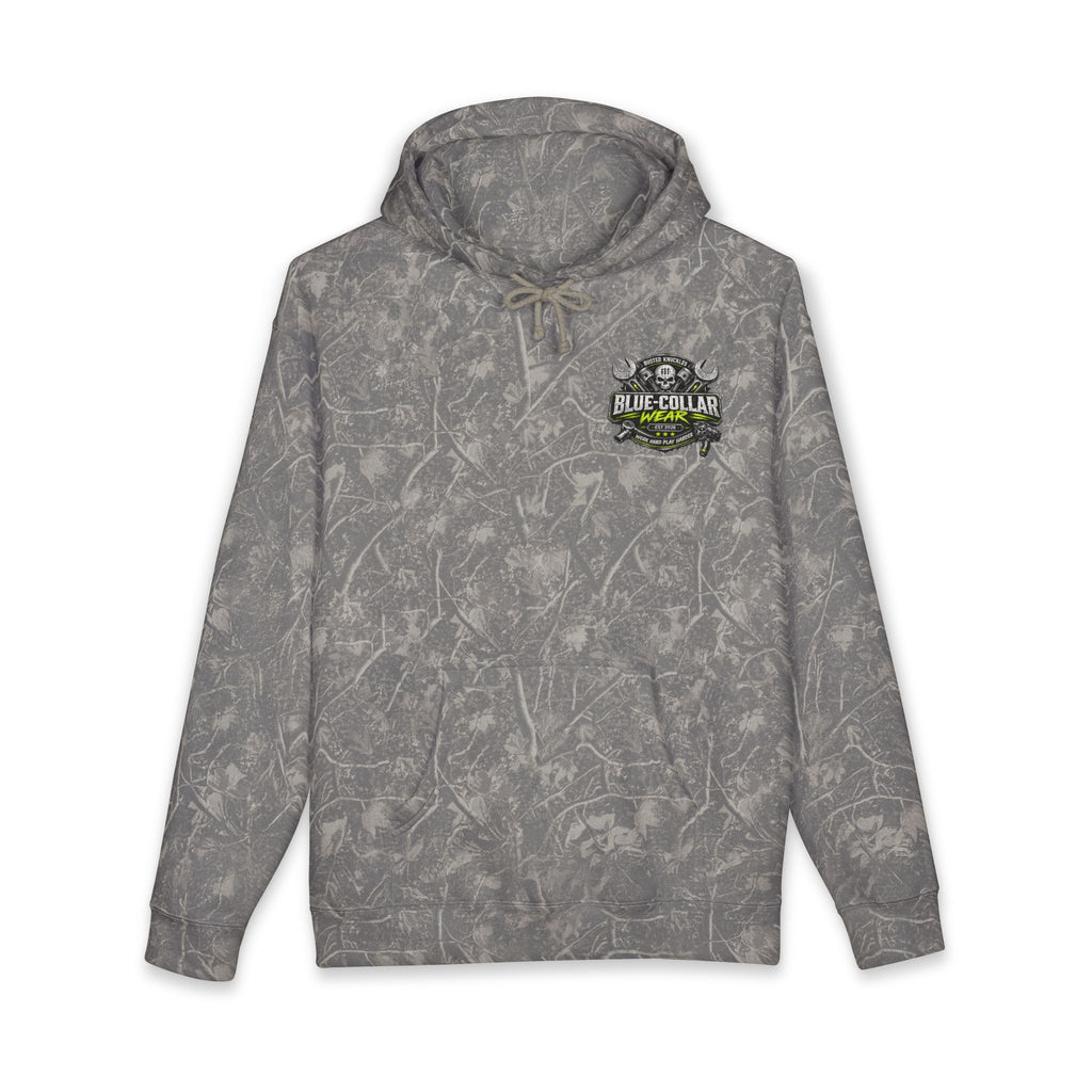 Blue-Collar Wear Hoodie Mechanic — "Blue-Collar Wear" Skull & Wrench Workwear Pullover