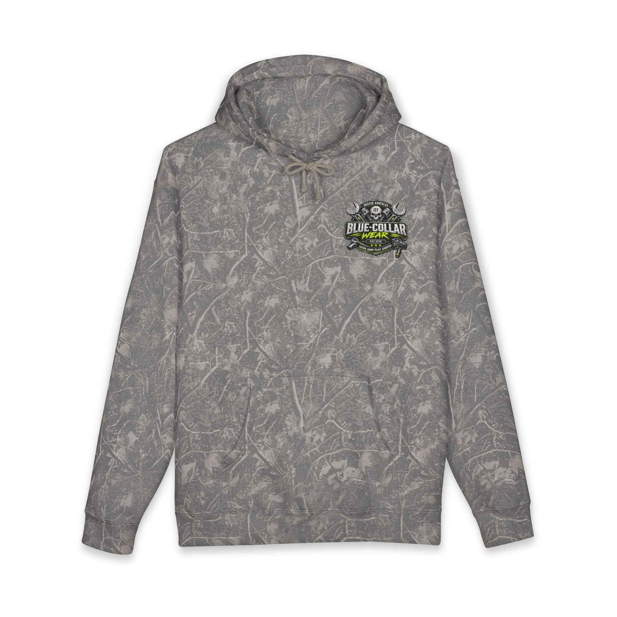Blue-Collar Wear Hoodie Mechanic — "Blue-Collar Wear" Skull & Wrench Workwear Pullover