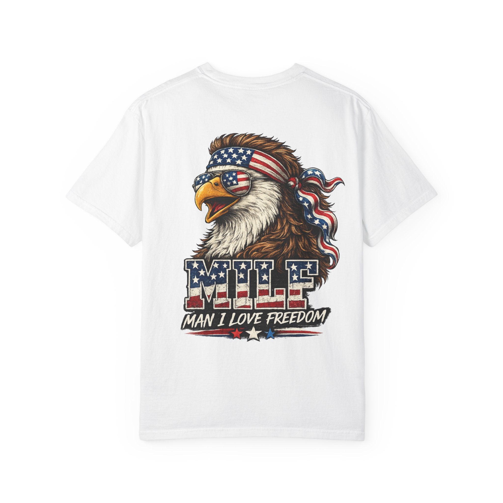 T-Shirt — 'MILE Man I Love Freedom' Patriotic Eagle Graphic