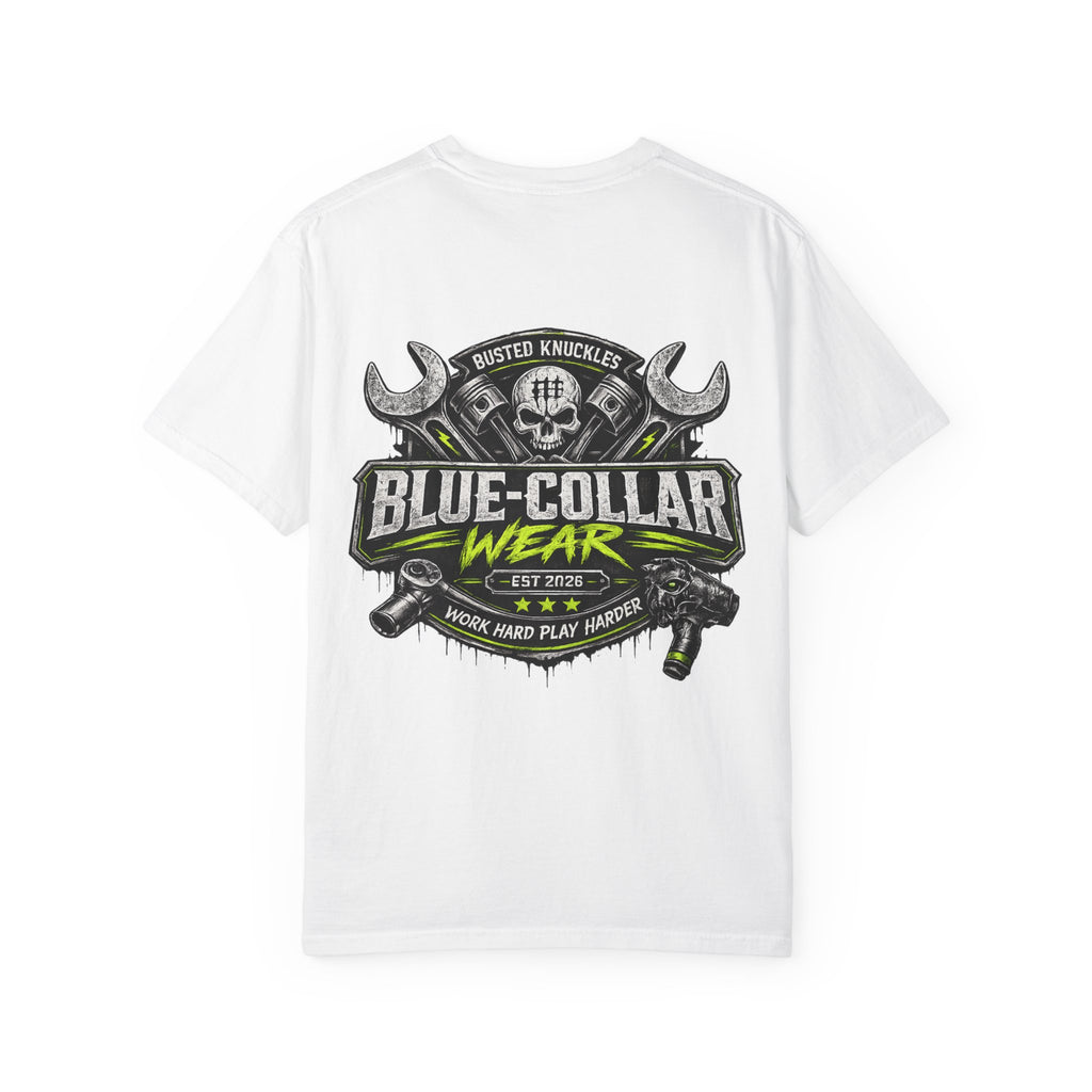 Blue-Collar Wear T-Shirt Mechanic – 'Work Hard Play Harder' Vintage Mechanics Tee