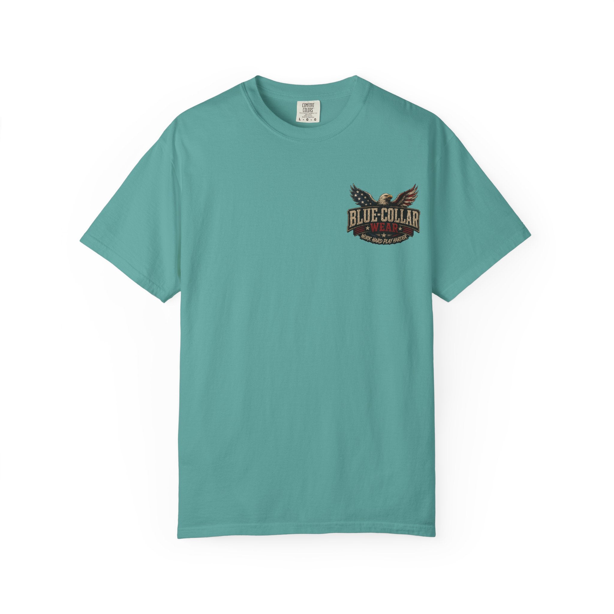 'Merica Motorcycle Eagle T-Shirt — Blue Collar 4th of July Graphic Tee