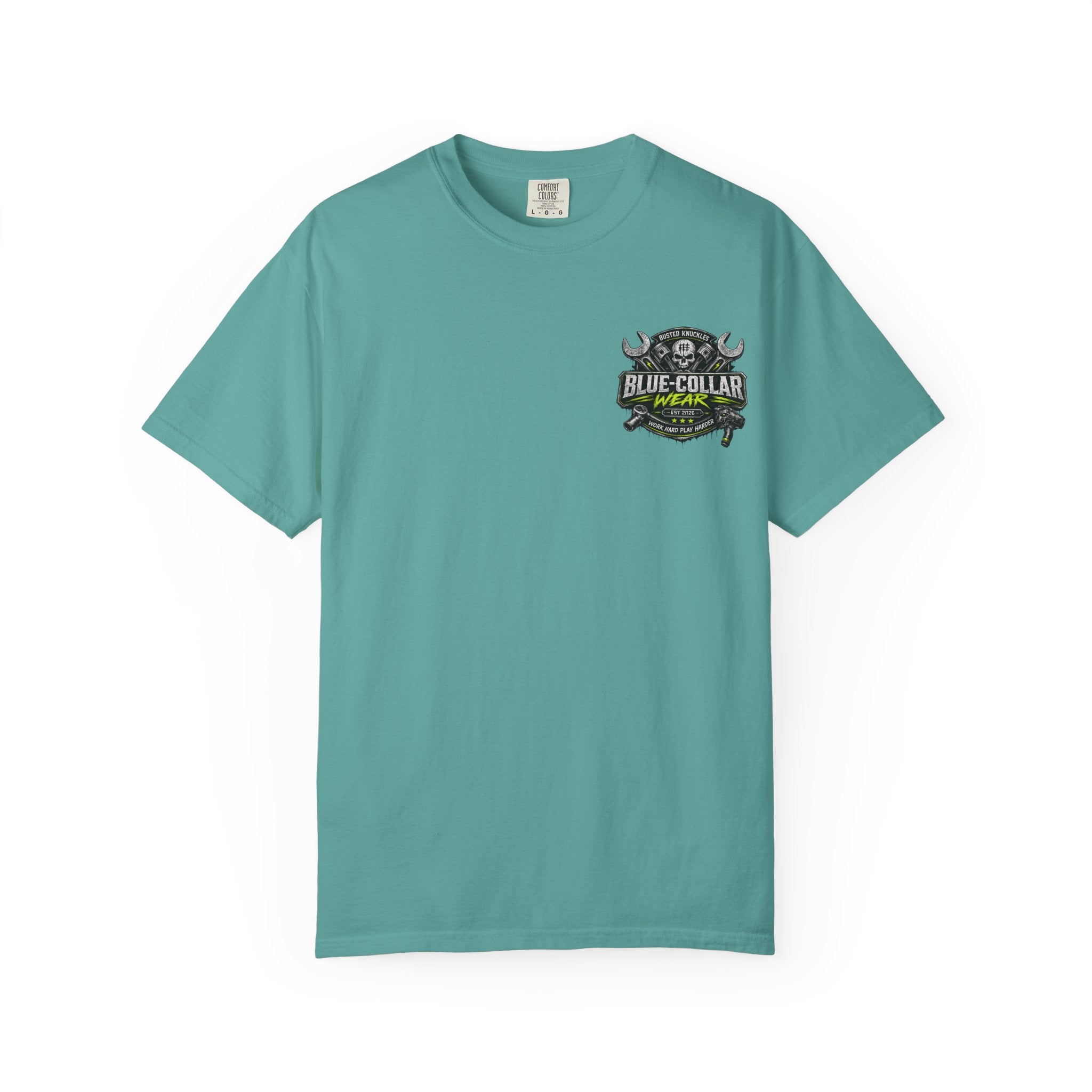 Blue-Collar Wear T-Shirt Mechanic – 'Work Hard Play Harder' Vintage Mechanics Tee