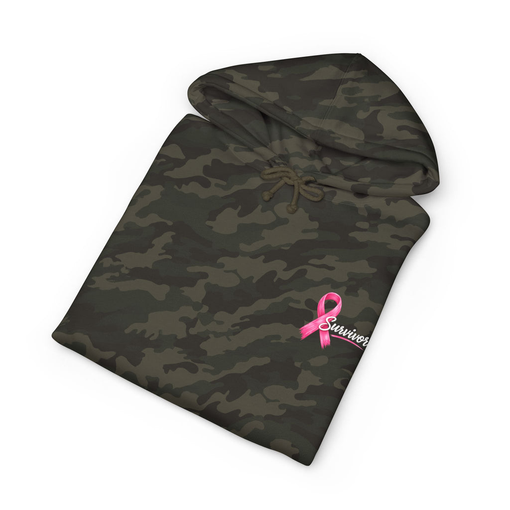 Breast Cancer Survivor Hoodie – 'Survivor, Not Just A Fighter' Pink Ribbon Pullover
