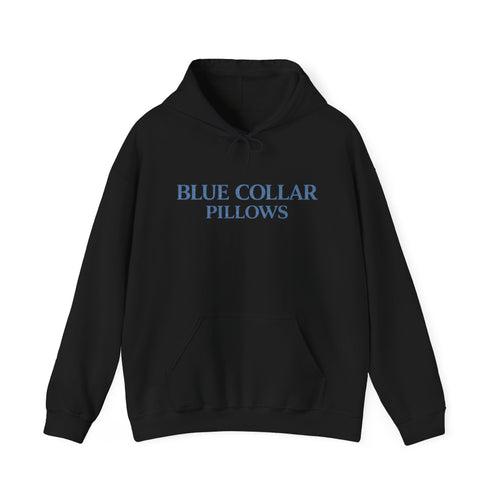 Blue Collar Pillows Hoodie — Minimalist Workwear-Inspired Pullover