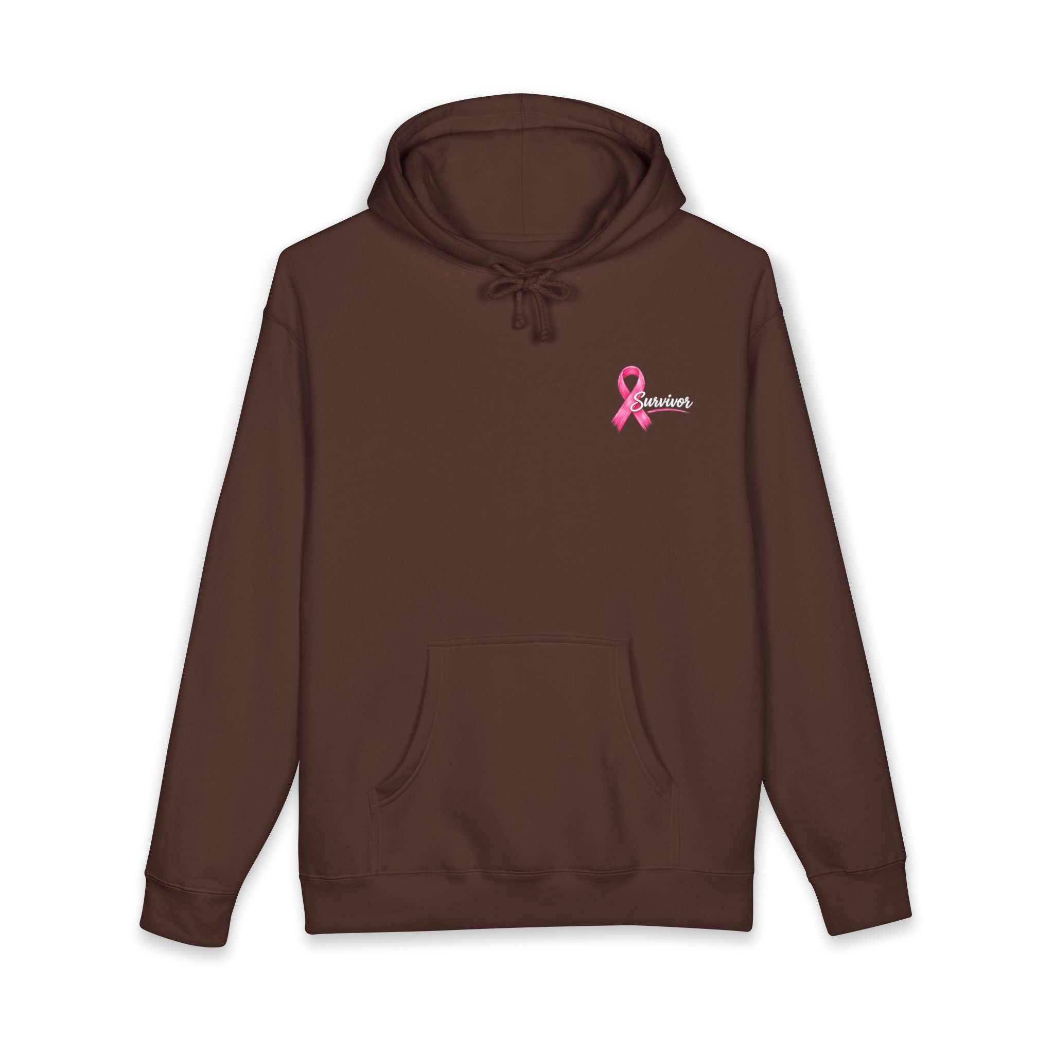 Breast Cancer Survivor Hoodie – 'Survivor, Not Just A Fighter' Pink Ribbon Pullover