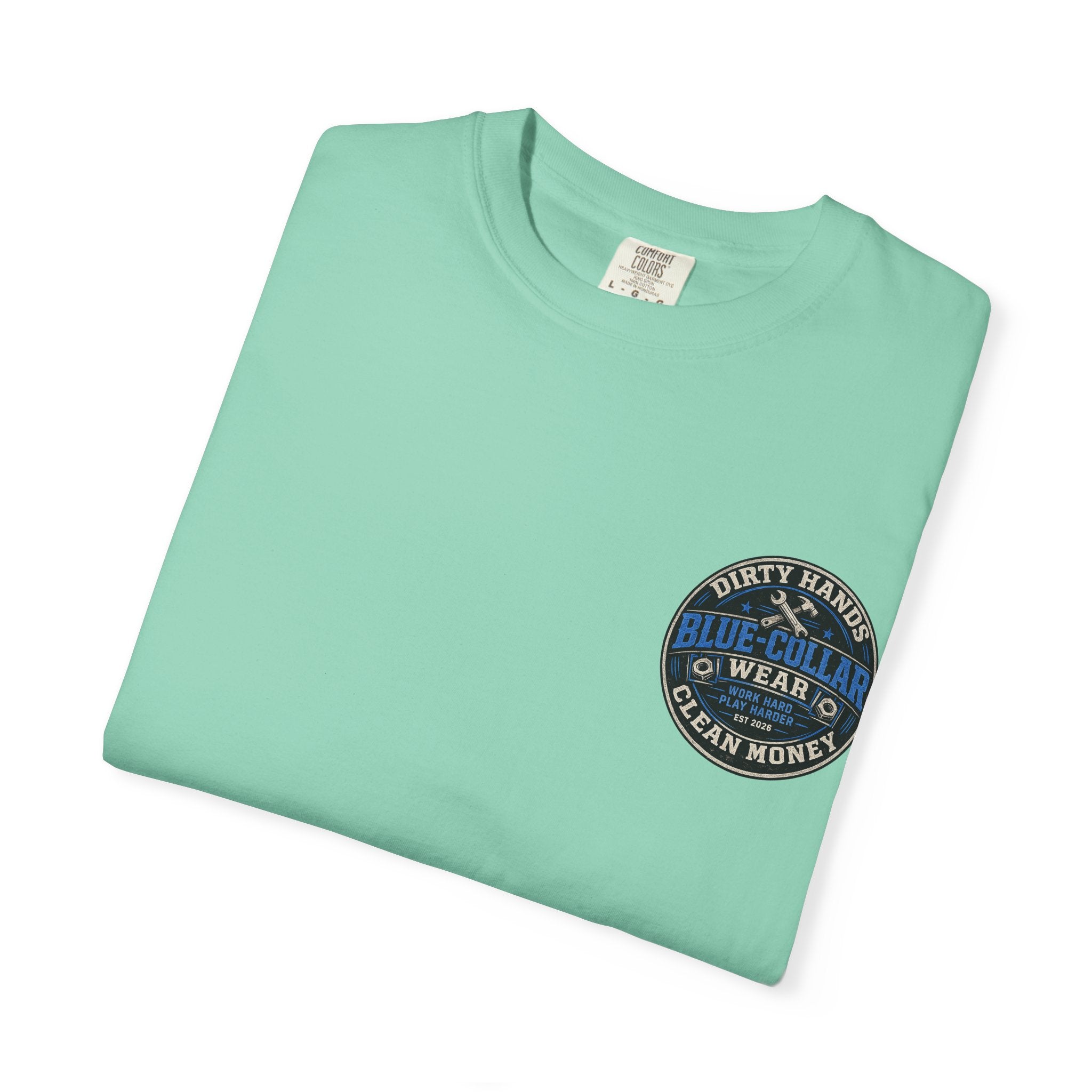 Blue-Collar T-Shirt — "Dirty Hands, Clean Money" Workwear Graphic Tee