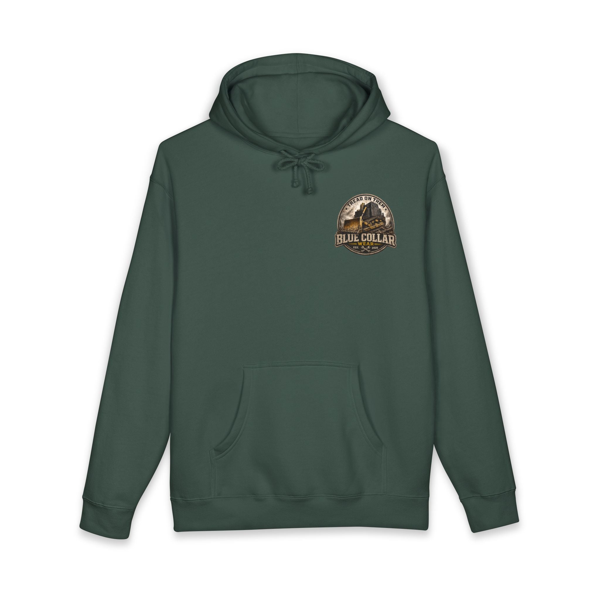 Blue Collar Hoodie — Vintage Workwear 'Tread On Them' Heavyweight Hooded Sweatshirt