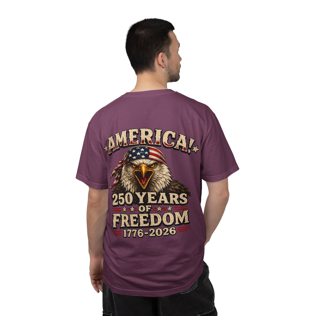 250 Years of Freedom Eagle T-Shirt — America 1776–2026 Patriotic Tee