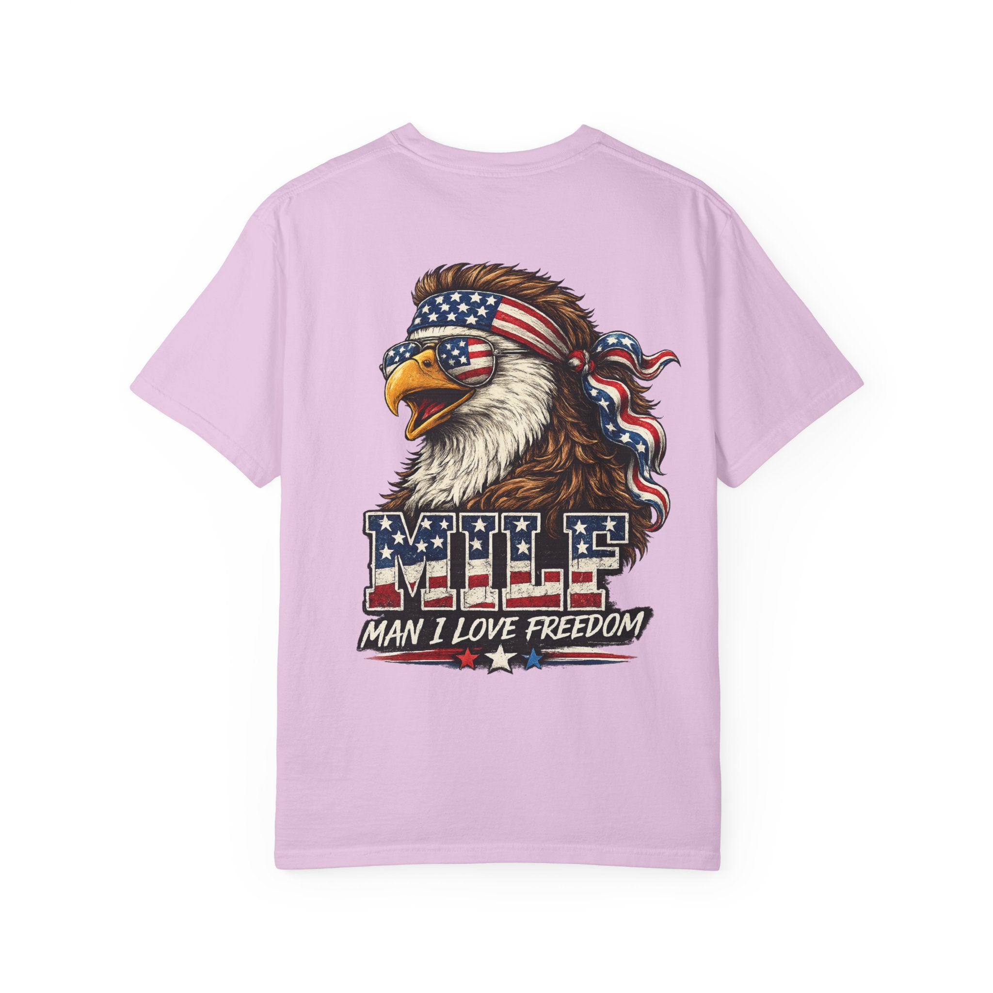 T-Shirt — 'MILE Man I Love Freedom' Patriotic Eagle Graphic