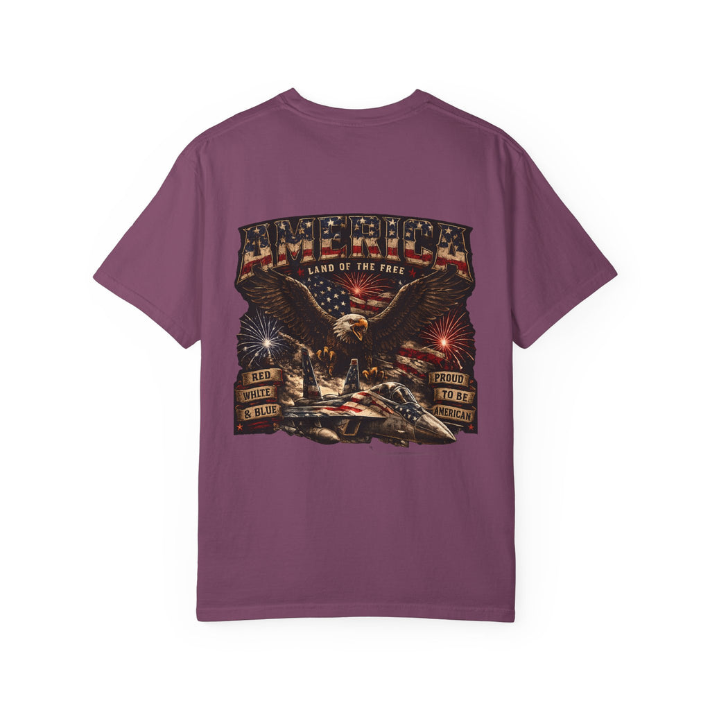 Patriotic 'America Land of the Free' T-Shirt — Eagle & Flag Graphic