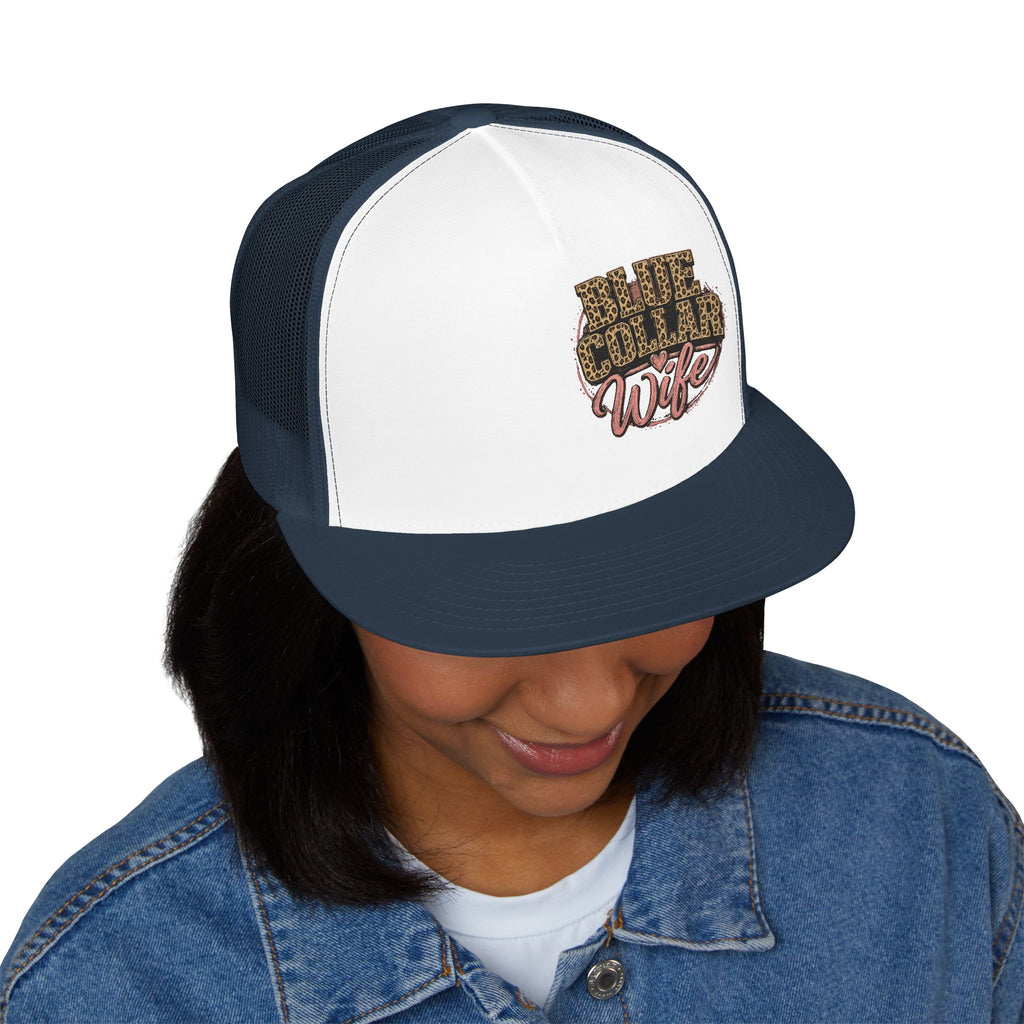 Blue Collar Wife Trucker Cap – Leopard Print Workwife Snapback