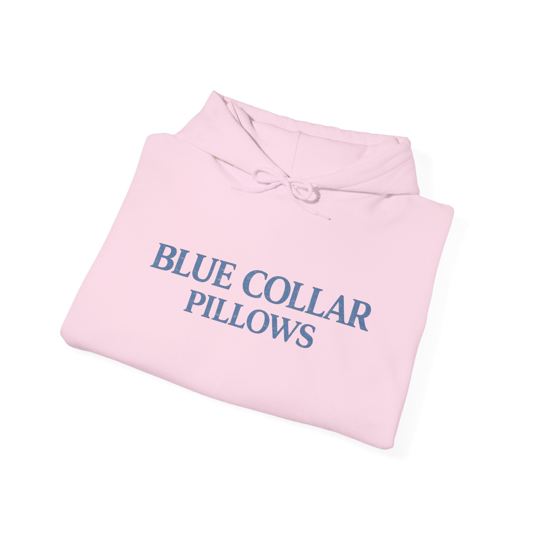 Blue Collar Pillows Hoodie — Minimalist Workwear-Inspired Pullover