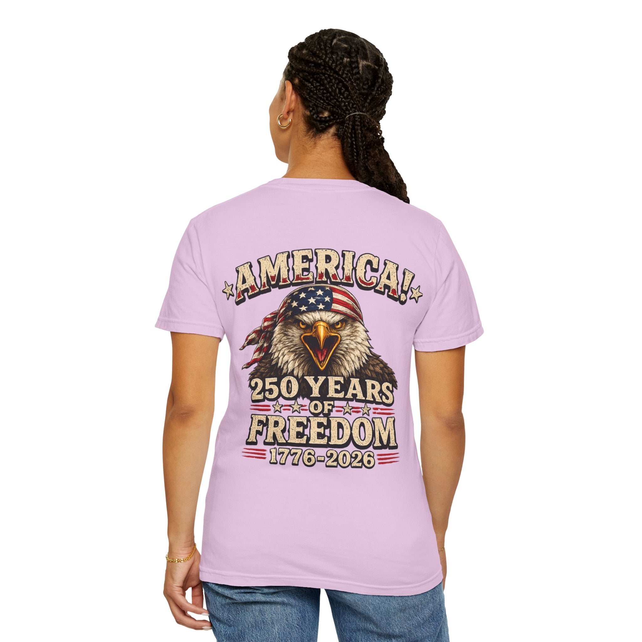 250 Years of Freedom Eagle T-Shirt — America 1776–2026 Patriotic Tee