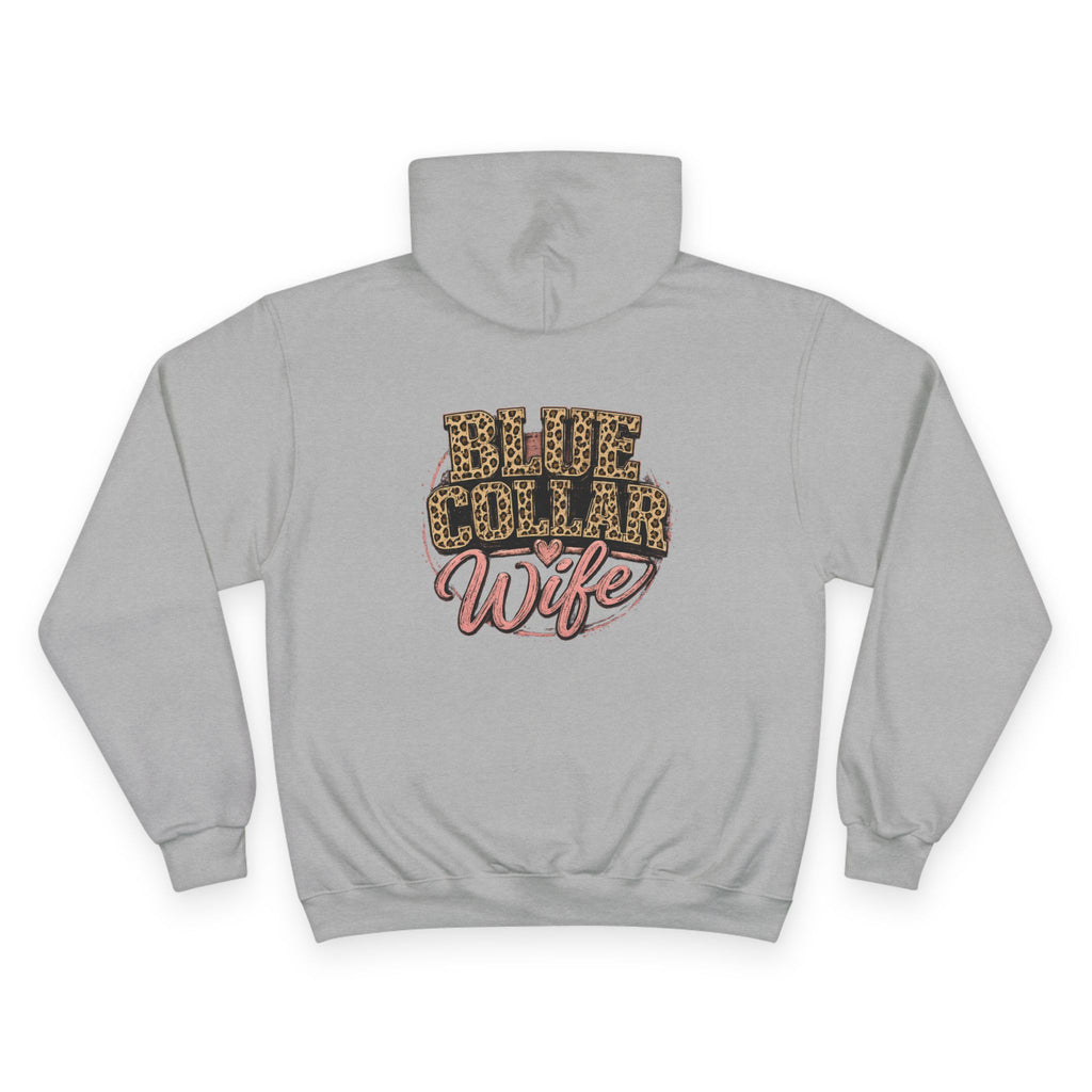 Blue Collar Wife Hoodie — Leopard Print Blue Collar Wife Graphic Hoodie