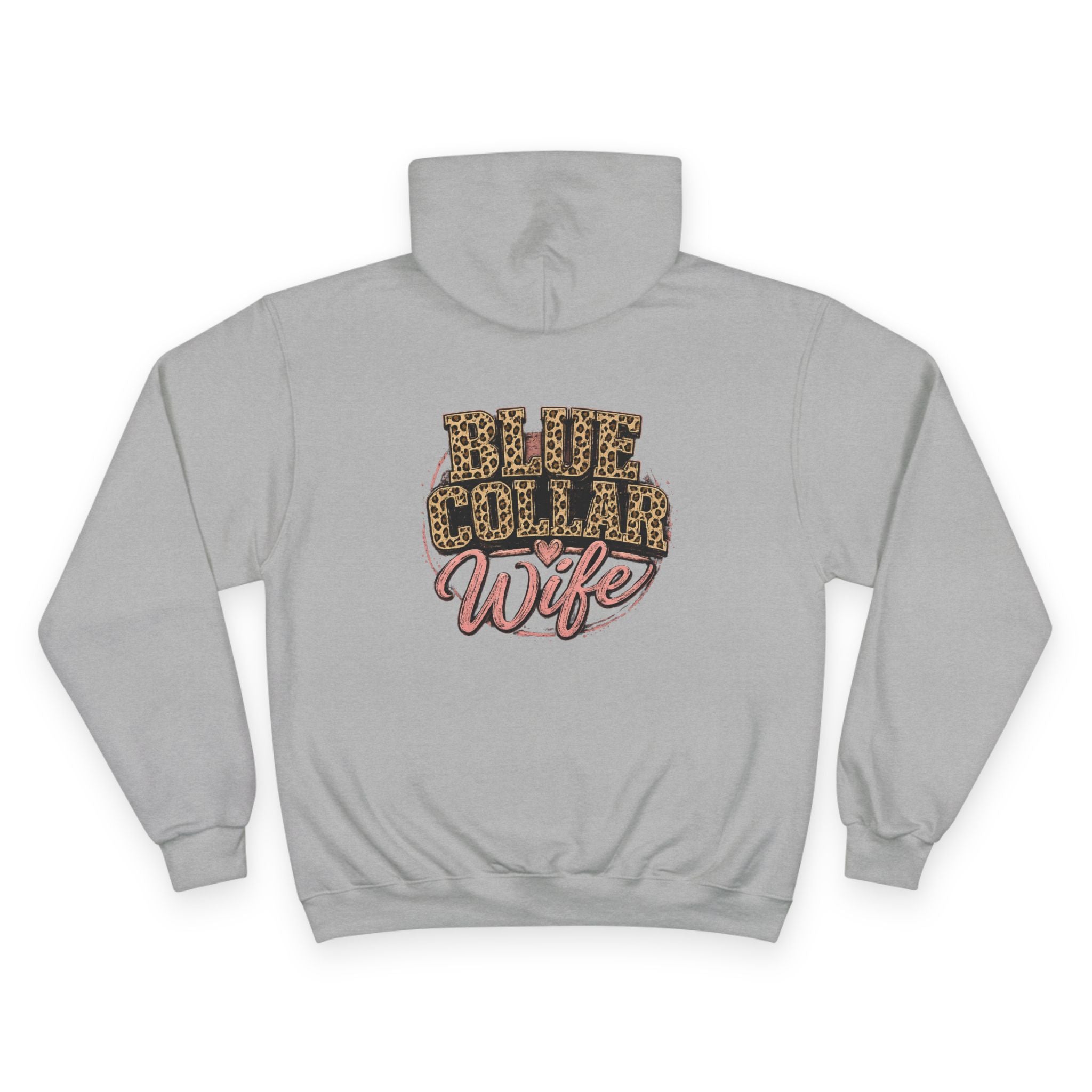 Blue Collar Wife Hoodie — Leopard Print Blue Collar Wife Graphic Hoodie