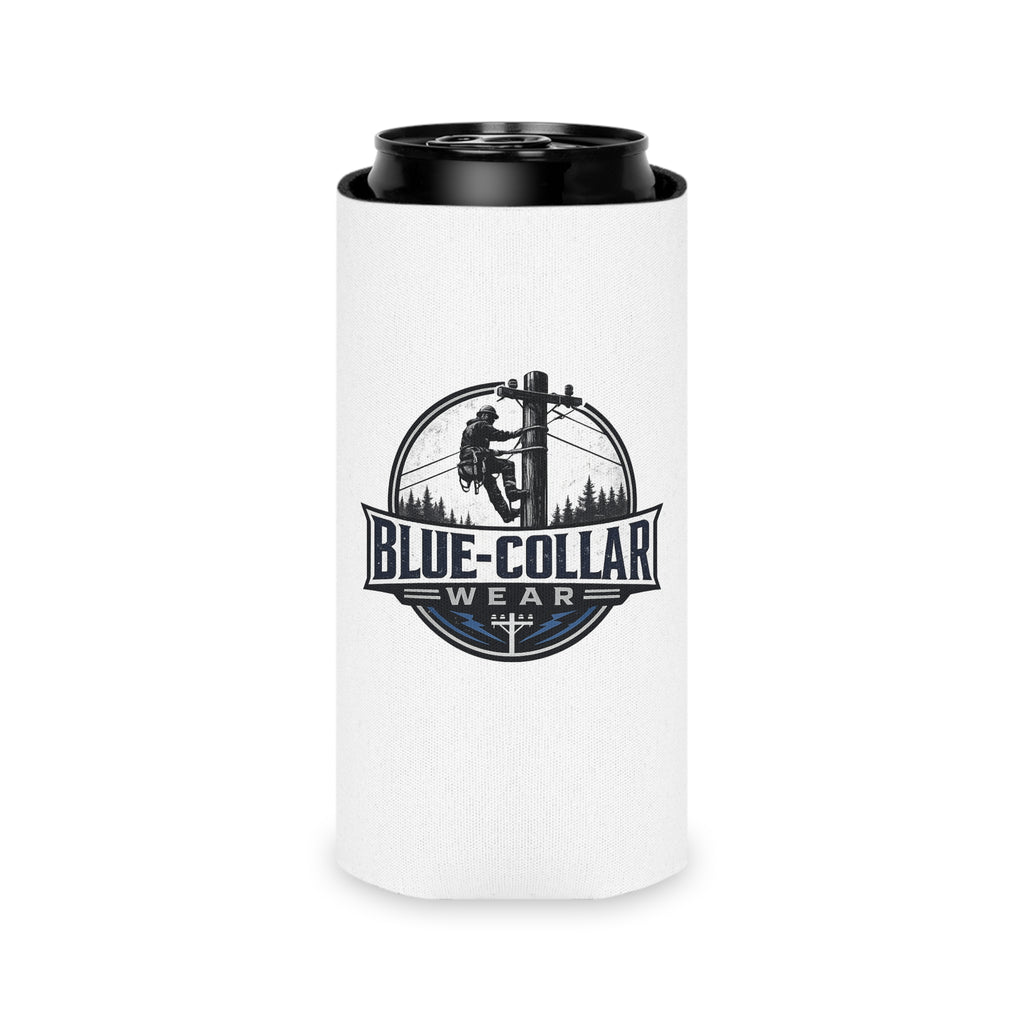 Blue-Collar Wear KOOZIE — Lineman Logo Beer Koozie