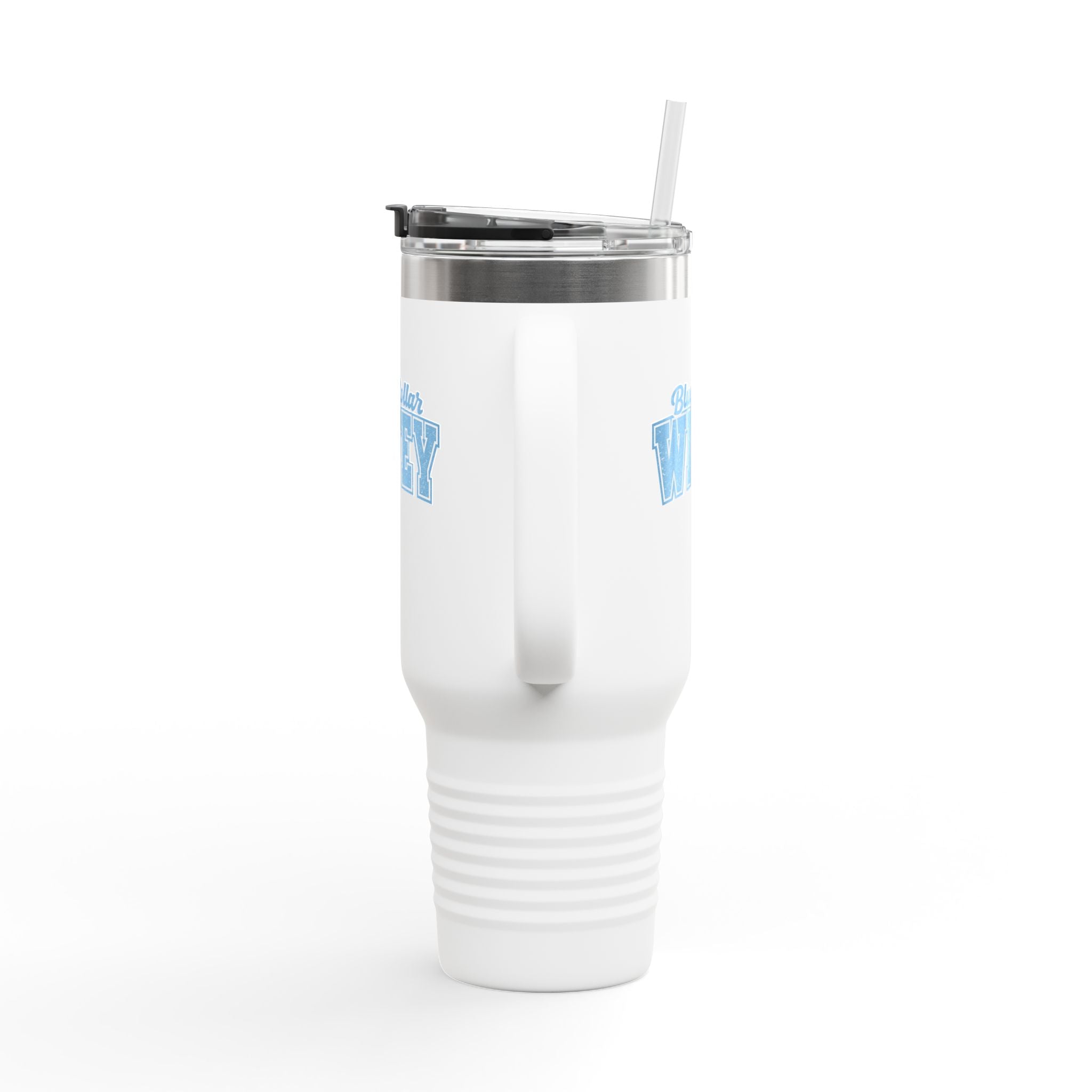 40oz Insulated Travel Mug — "Blue Collar Wifey" Rustic Workwife Coffee Tumbler