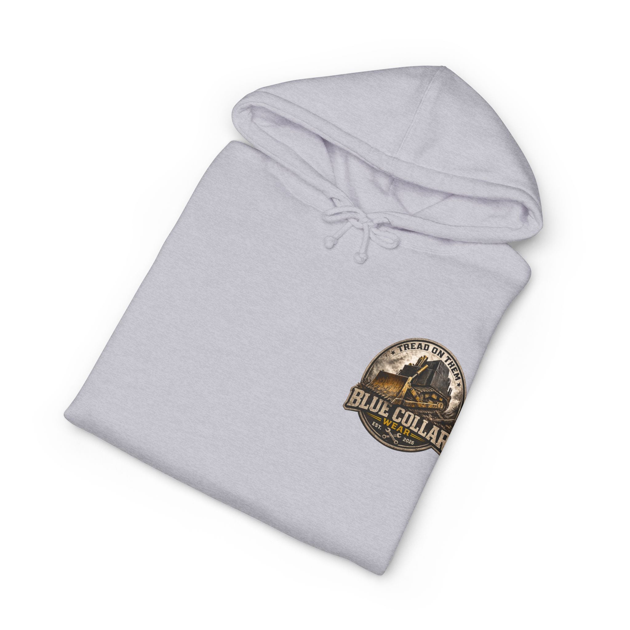Blue Collar Hoodie — Vintage Workwear 'Tread On Them' Heavyweight Hooded Sweatshirt
