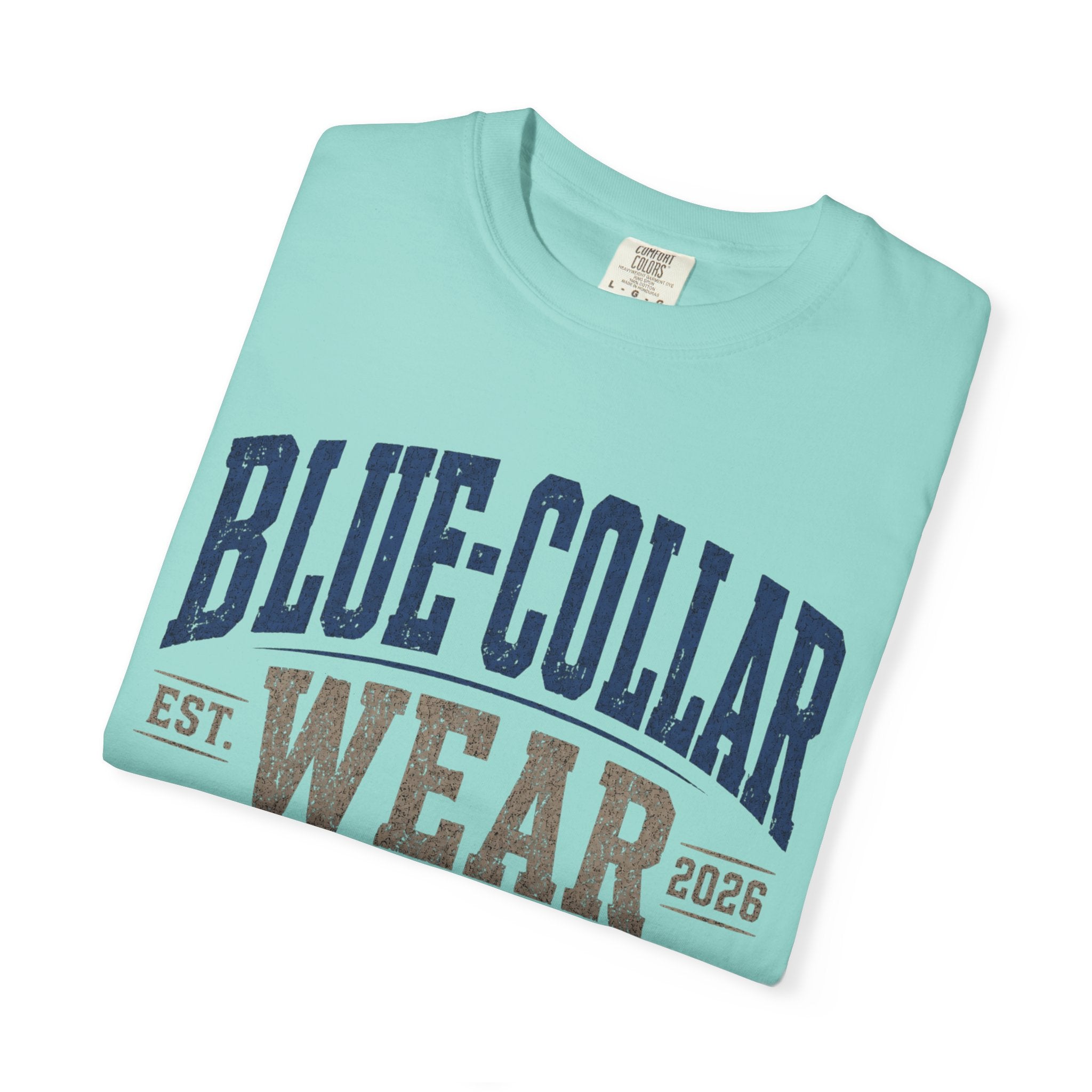Blue-Collar Wear T-Shirt — "Work Hard • Play Harder" Retro Workwear Tee