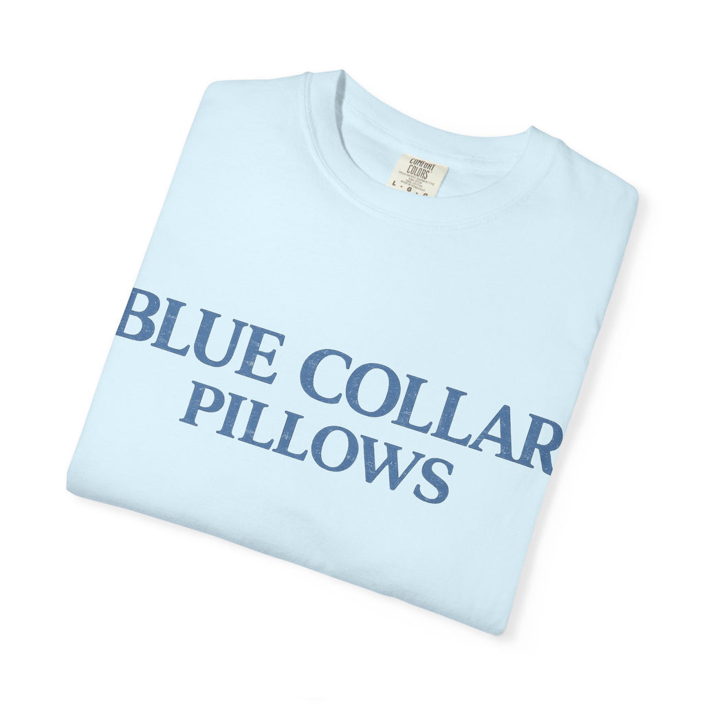 Blue Collar Pillows T-Shirt — Vintage Serif Logo Tee