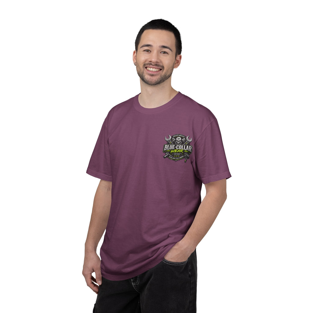 Blue-Collar Wear T-Shirt Mechanic — "Busted Knuckles" Workwear Graphic