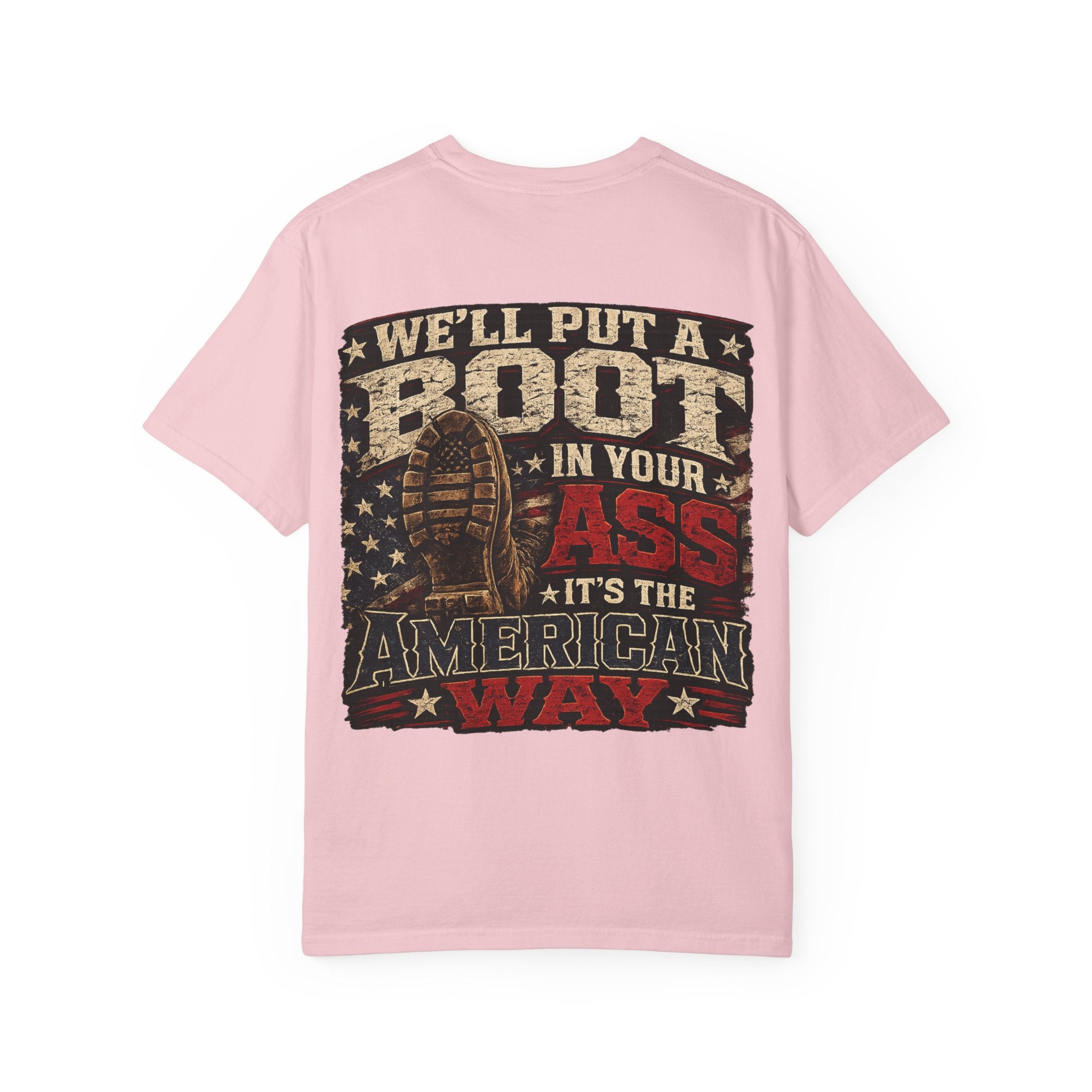 American Boot In Your Ass T-Shirt — 'Blue Collar' Patriotic Workwear Tee