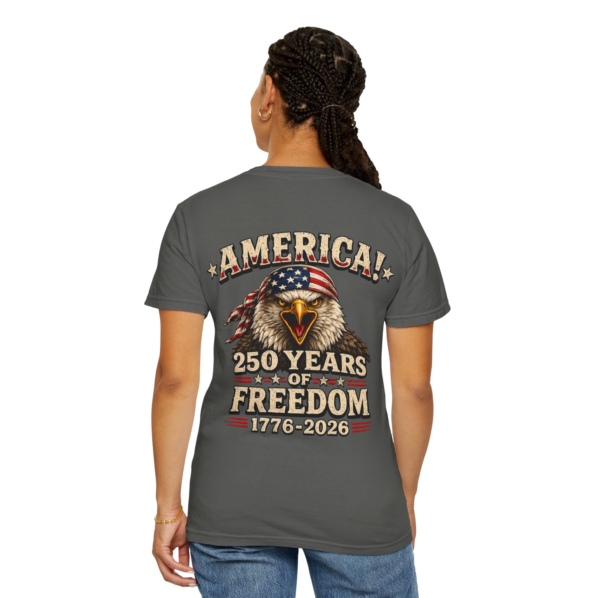 250 Years of Freedom Eagle T-Shirt — America 1776–2026 Patriotic Tee