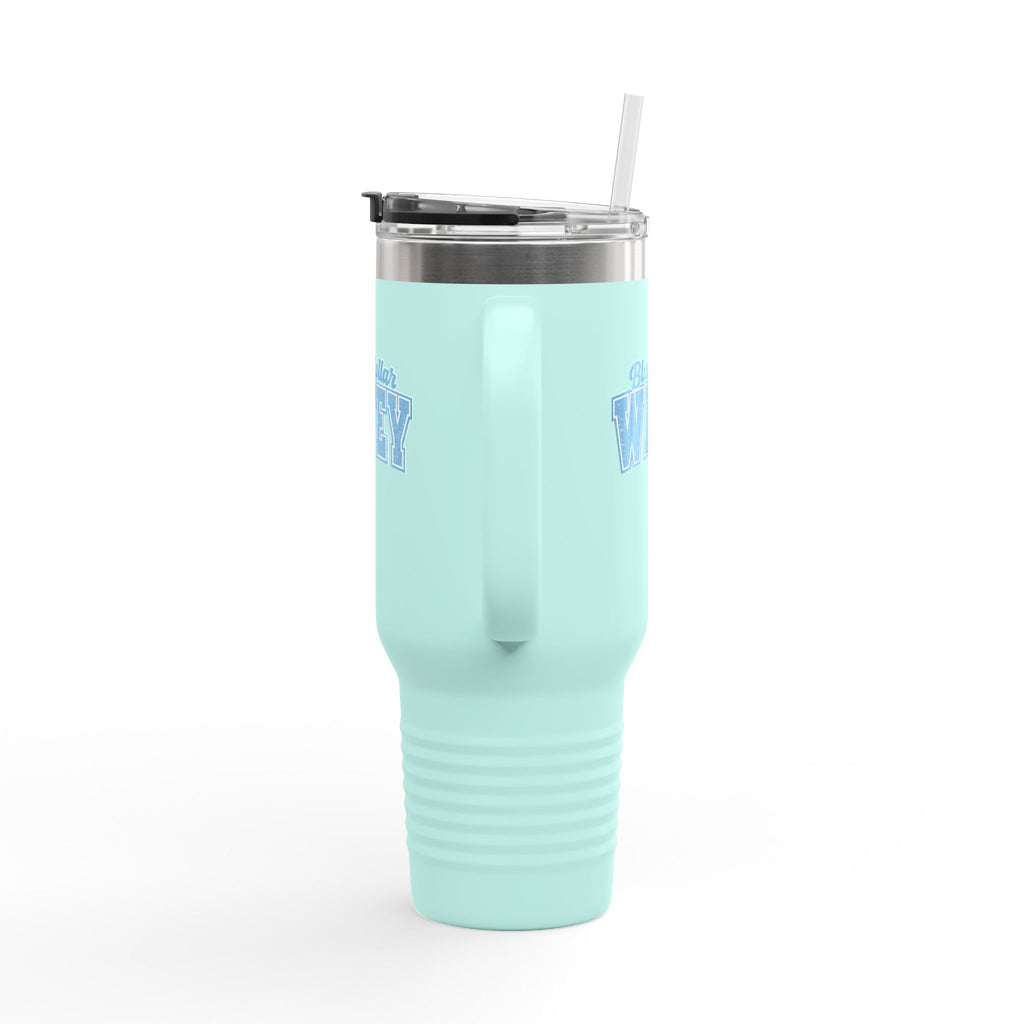 40oz Insulated Travel Mug — "Blue Collar Wifey" Rustic Workwife Coffee Tumbler