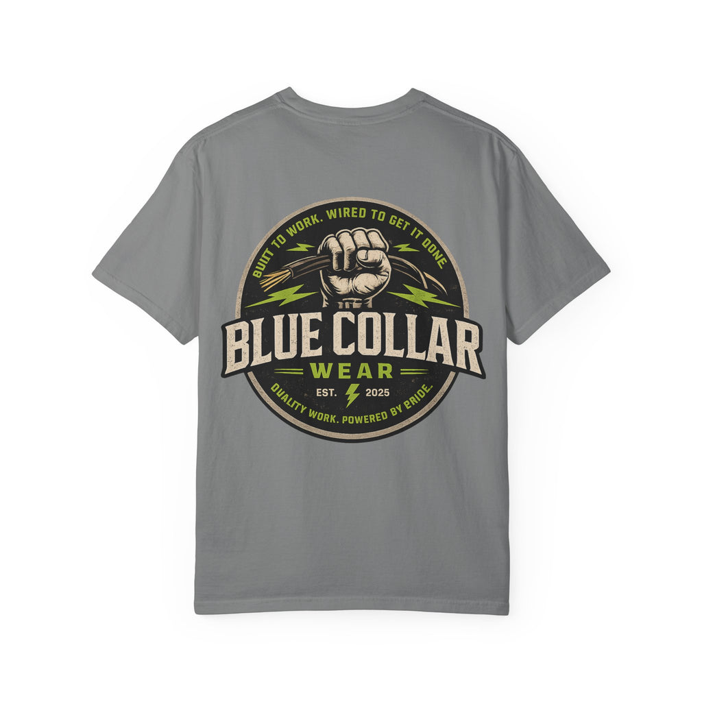Blue Collar Wear T‑Shirt — Workwear Graphic Tee (“Blue Collar” Fist Logo)