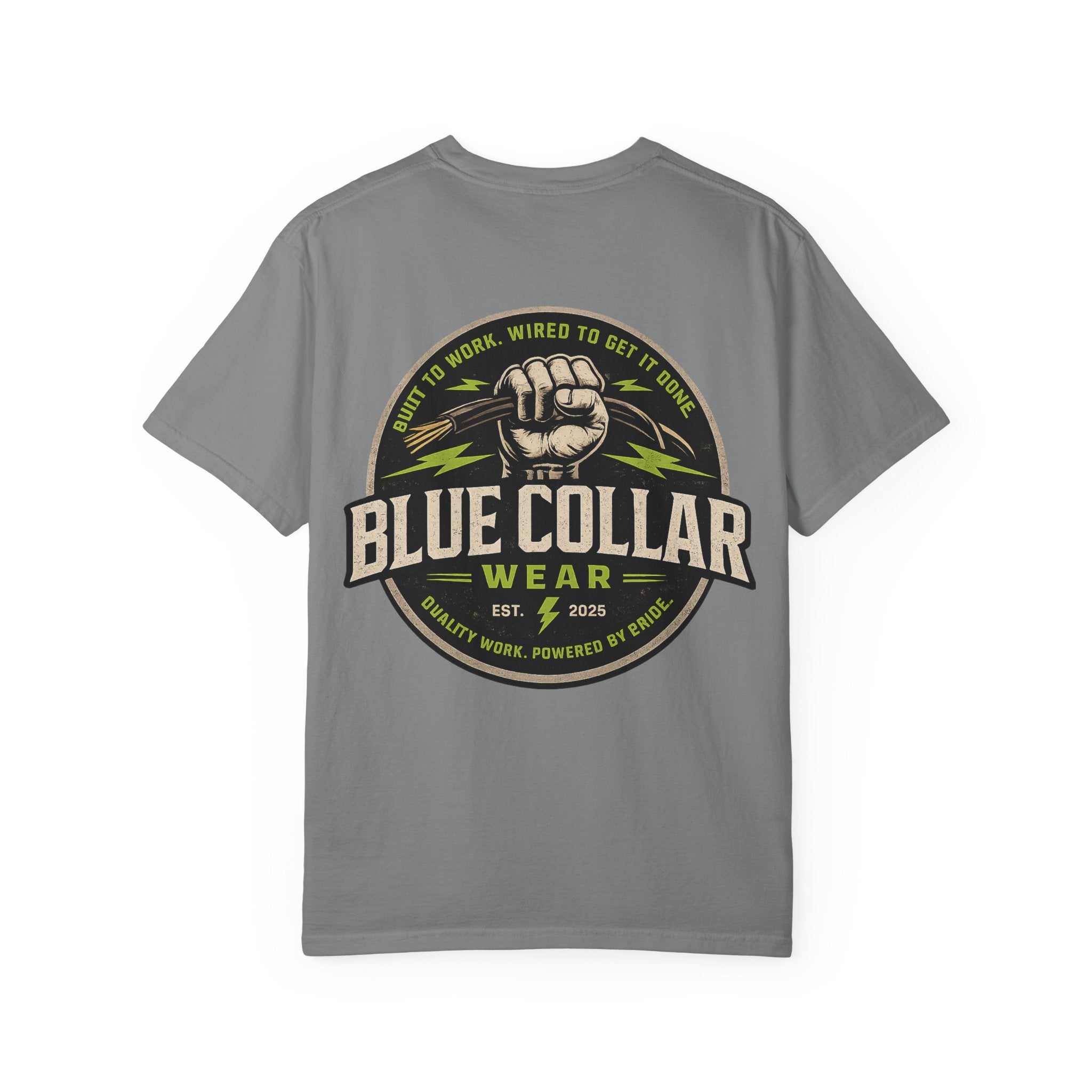 Blue Collar Wear T‑Shirt — Workwear Graphic Tee (“Blue Collar” Fist Logo)