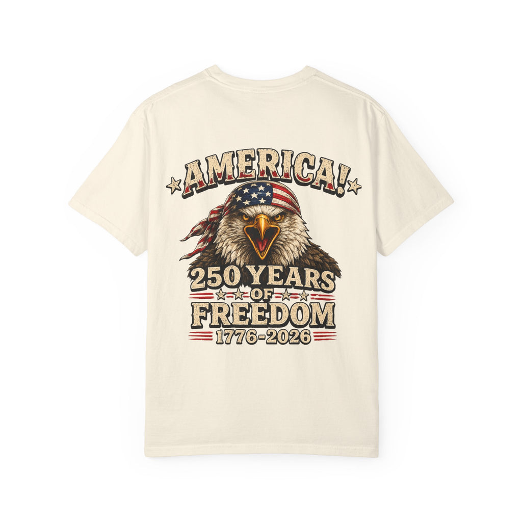250 Years of Freedom Eagle T-Shirt — America 1776–2026 Patriotic Tee