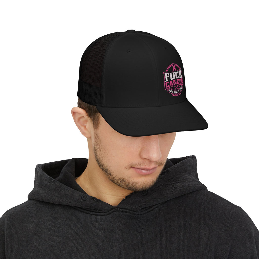 Fuck Cancer Snapback Trucker Cap — Pink Ribbon Cancer Awareness Hat