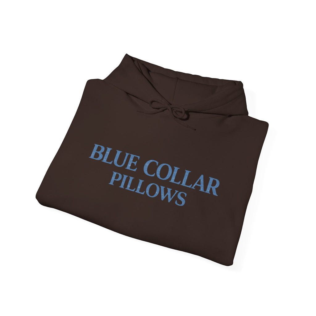 Blue Collar Pillows Hoodie — Minimalist Workwear-Inspired Pullover