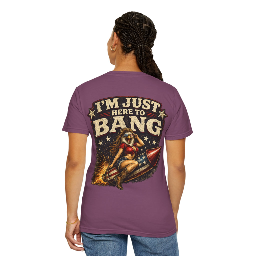 Vintage Pinup 'I'm Just Here to Bang' T‑Shirt